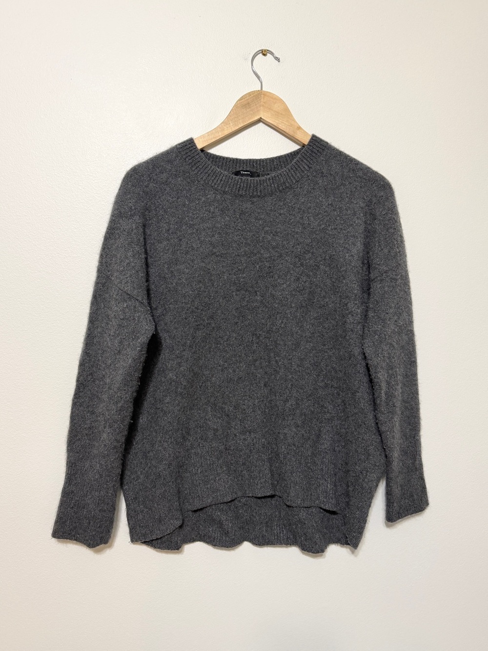 Theory Cashmere Gray Sweater Size Large Women’s Crewneck Jumper Pullover